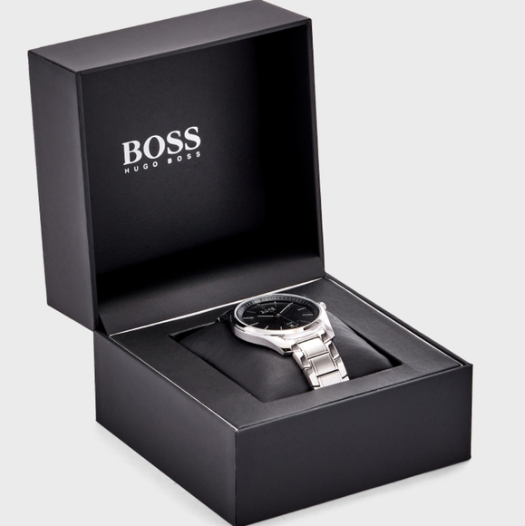 Authentic Hugo Boss Circuit Silver Tone Men's Analog Quartz Watch w/ Black Dial - Picture 11 of 11